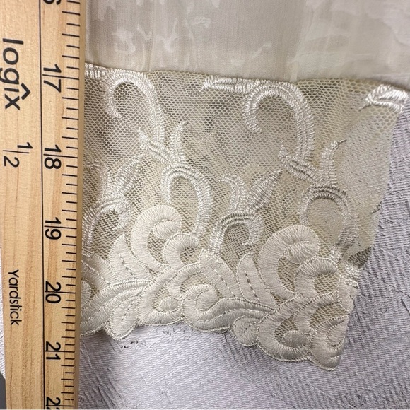 Coldwater Creek Cream Lace Jacquard Blouse Sheer Peasant Tunic Bohemian Sz Small - Picture 10 of 12